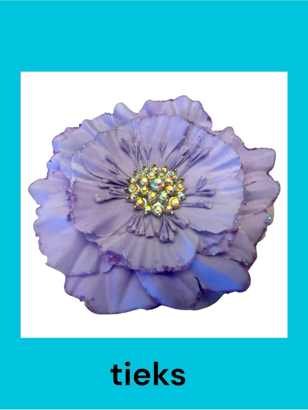 Tieks Lavender Floral Topper with Crystal Center
